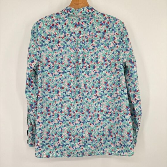 Talbots blouse Womens Button Down Floral Shirt size Large Cotton Long Sleeve - Picture 11 of 11